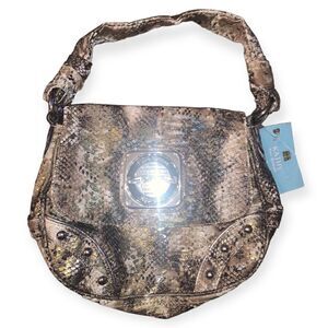 Kathy Van Zeeland Snake Skin Print Shoulder Bag